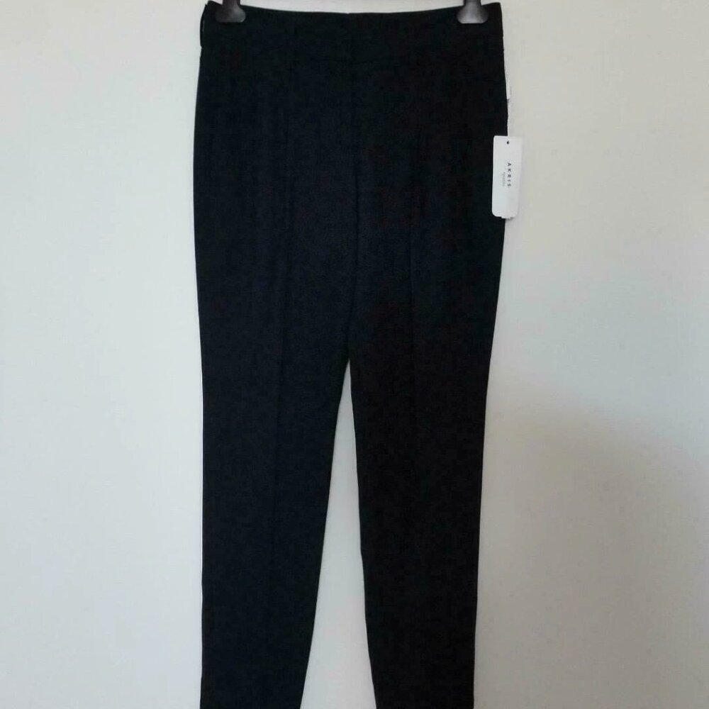 NWT AKRIS Navy Viscose Slim Leg Mia Trouser Pants 4